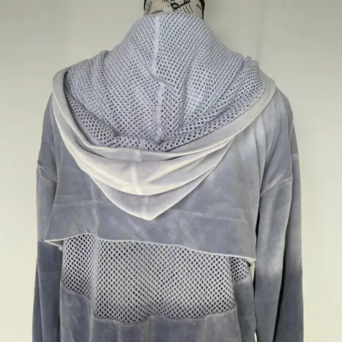 Electric & Rose Leo velour windbreaker sweater in ombré denim size S small