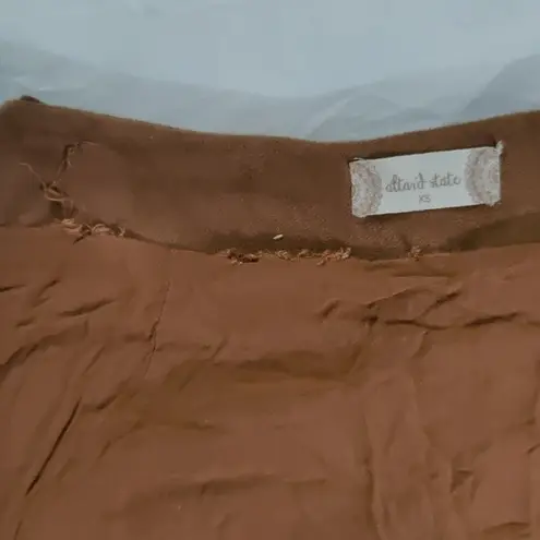 Altar'd State  Brown Cassie Button Down A-line Skirt XS Boho Fall Preppy Festival