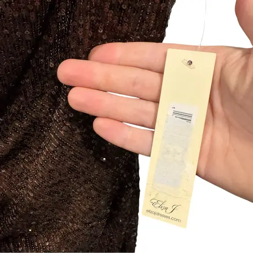 Eliza J Brown Sequined One Shoulder Gown 10