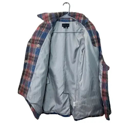 Sachin + Babi Fiction Wool Plaid Coat Asymmetrical Hem Women’s Size 4 Pink