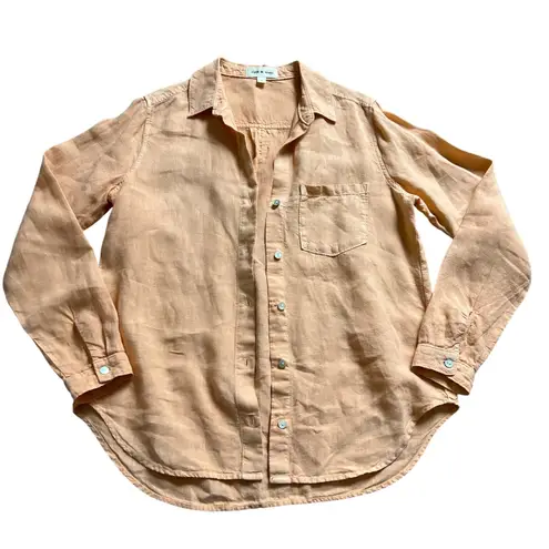 Cloth & Stone  Orange Button Down Collared Shirt Oversized Baggy‎