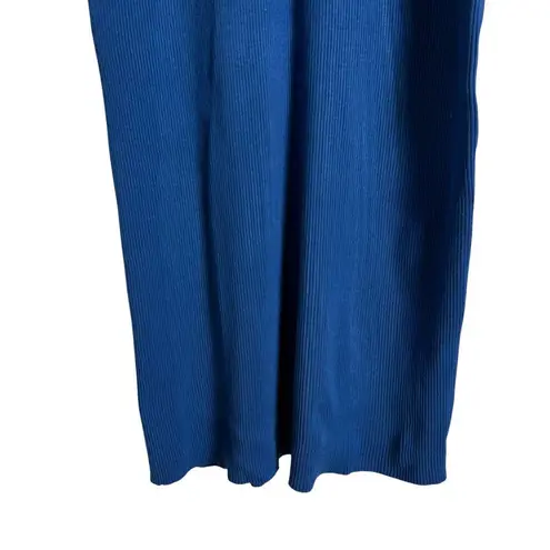 Great Jones Cobalt Blue Ribbed Knit Long Sleeve Sweater Midi Dress Size Large