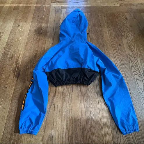 Santa Cruz Cropped Anorak Windbreaker S/M Blue Orange Black Skate Logo Size M