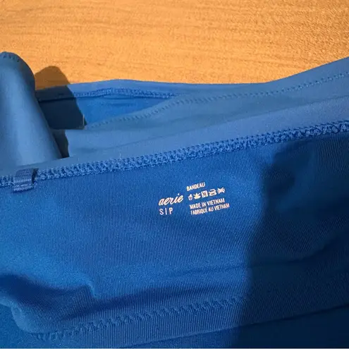 Aerie  Bandeau Strapless Swimsuit‎ Bikini Top Cobalt Blue Size Small