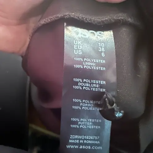 ASOS  Black Dress with Bishop Sleeves and Adjustable Sash, Size 6 - Image 5