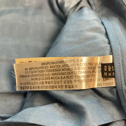 Massimo Dutti Light Blue Chino Pants Ankle Pockets Quiet Luxury Classic Size 10