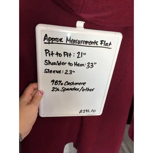 margaret o'leary Hooded Cashmere Wrap Sweater Sz XS Red Fairytale Cozy