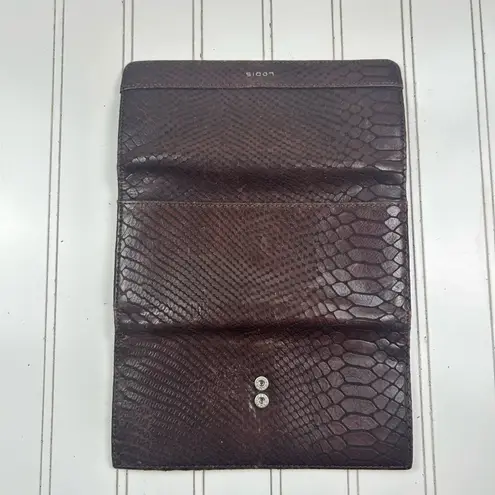 Lodis Dark Brown Embossed Clutch Wallet Vintage