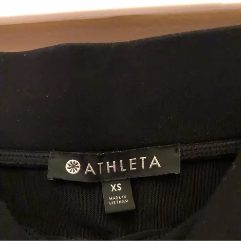 Athleta  Cropped Pull‎ on Leggings Zipper pocket Legging Pants Black XS
