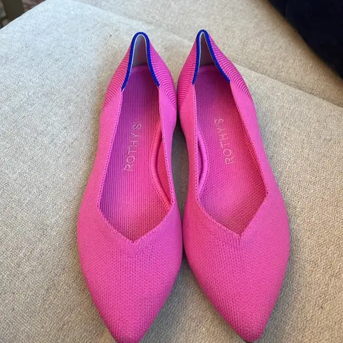 Rothy’s The Point Flats Womens in Dragon Fruit Pink