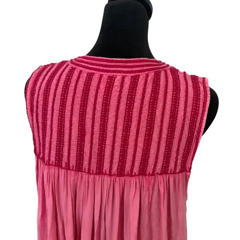 Rachel Zoe  Embroidered Tunic Top Size L‎ Tassel Sleeveless BOHO Festival Beach