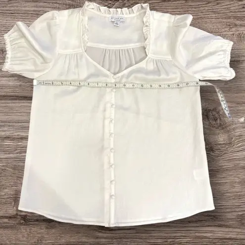 Current Air Los Angeles White Ruffle Button-Front Blouse Women’s Small