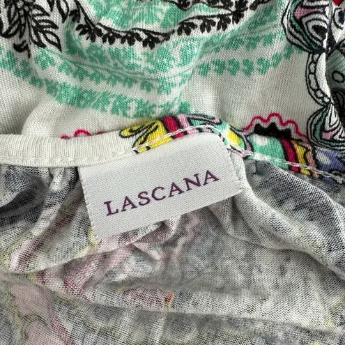 Lascana Blouson Sleeveless Mini Dress in Blue Multi Paisley size 8 Tie Waist