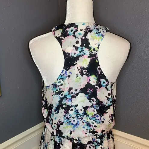 Parker  leather and silk water color wrap dress