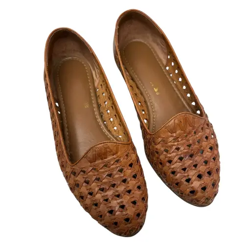 Cuddlers Women's Retro Rustic Boho Woven Leather Loafers Slip On Shoes 8 Brown