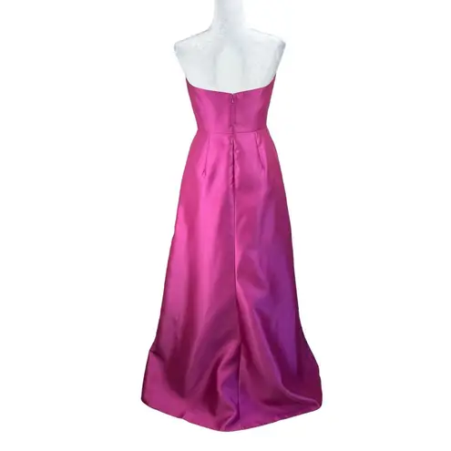 Alfred Sung  Tea Rose Pink Strapless High Low Satin Twill Formal Gown Size 6 NWT