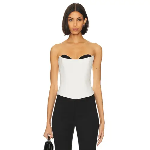 Rozie Corsets Corset Top in White & Black Medium New Womens Strapless