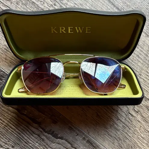 Krewe Sunglasses with Gold Frame and Pink Lenses