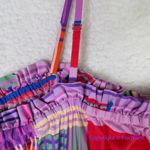 Eloquii Eloqui Shift Dress Smocked Bodice Empire Gathered Color Block Midi plus size 26