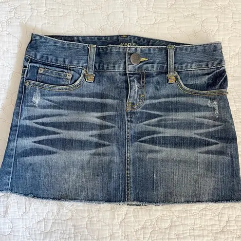 American Eagle Vintage Y2K  Mini Skirt Denim Cut Off Low Rise Jean Size 2 XS