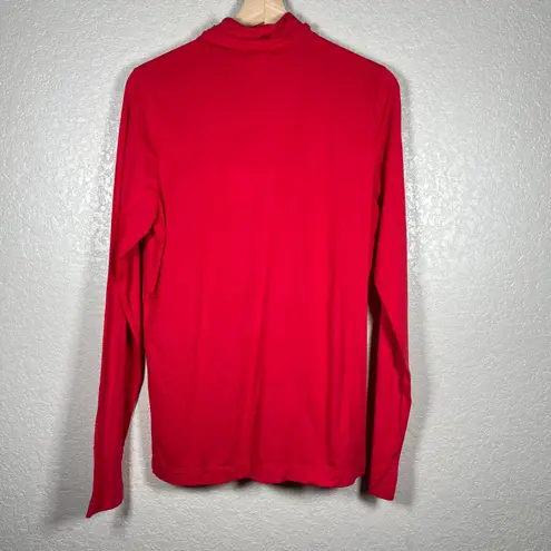 J. Crew Women's Tissue Cotton Turtleneck Red XL Spandex Lightweight Holiday NEW