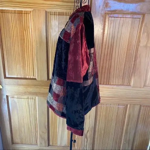 Unique Vintage Vintage Yak Magik Patchwork Quilted Velvet Reversible Button Front Jacket XL