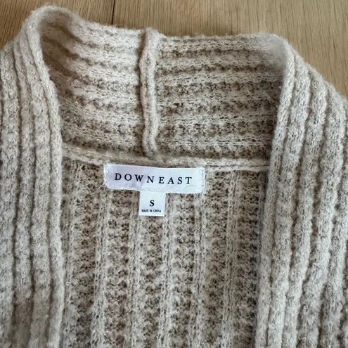 Downeast Long Cardigan Sweater Cream/Beige Size Small