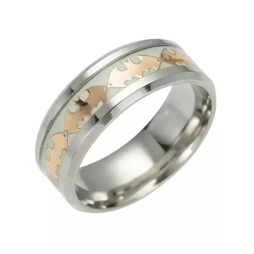 Glow in The Dark Gold Batman Ring
