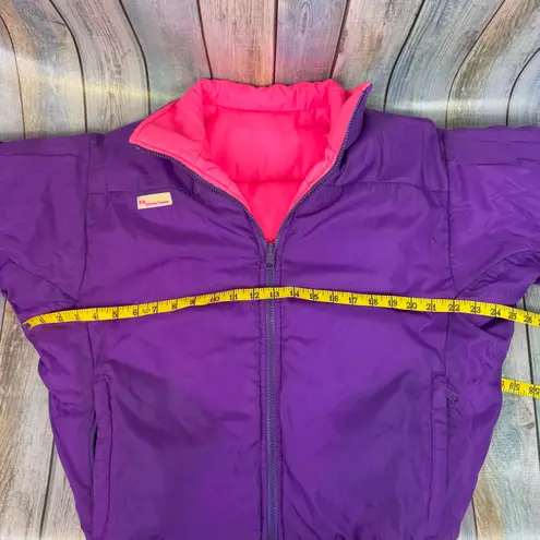 Columbia  Reversible Down Puffer Jacket Vintage Hot Pink Purple Large Ski Coat