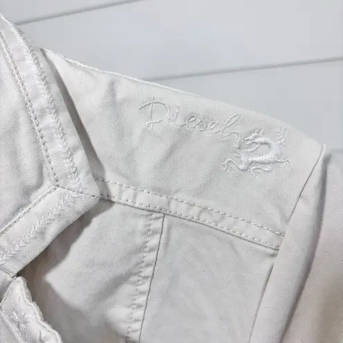 Diesel Vintage Off White Jacket/Blazer Embroidered Finish 100% Cotton. Size L