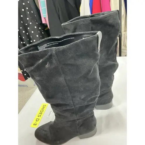 Target Womans  Pullon Knee High Boots 10 Black Almond Toe