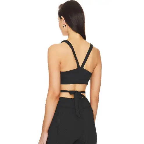 GIGI C Revolve Andrea Sports Bra Women's Small Black Ribbed Cutout V