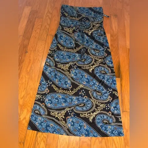 NWT Allen B by Allen Schwartz Womens Brown Blue Dress size Large Strapless‎