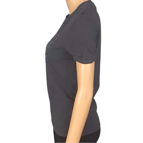 Desigual dark grey tee with LOVE DSGL trimmed in tiny crystals Medium VGUC