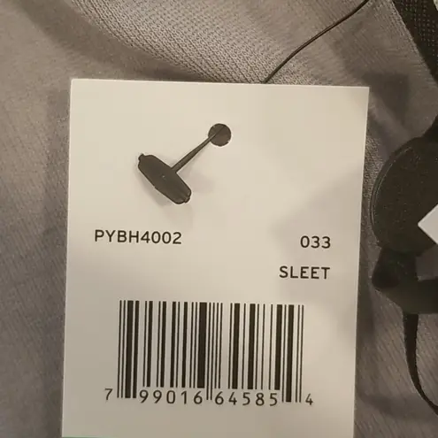 💕PEONY💕 Gray Hig Rise Leggings Faux Leather Panels L NWT Size L