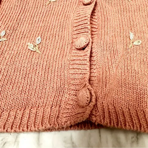 Bryn Connelly Womens Size M Pink Embroidered Forget Me Knots Ribbon Vest Vintage Size M