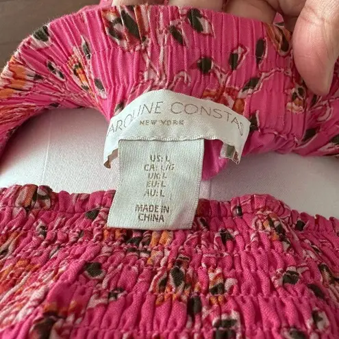 Caroline Constas Skirt Womens Large Floral Lace Tiered Crop Top Matching Co Ord Pink