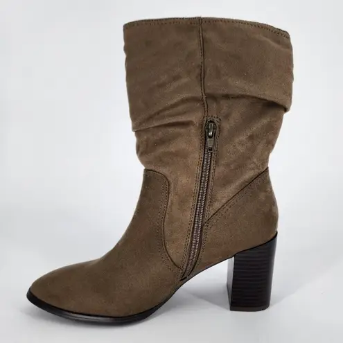 Market & Spruce Green Slouchy Heeled Boots Women's Size 8