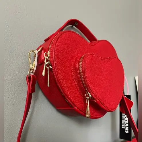 Like Dreams Red Pink Zipper Heartbreaker Valentines Day Heart Shaped Purse Bag‌‌