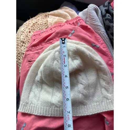 Charter Club Ivory 100 % Cashmere Cable Knit Beanie by