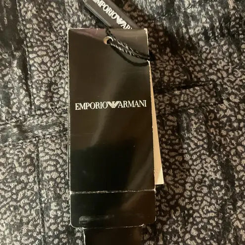 Emporio Armani Main Line Metallic Jacquard Pants S/M Silver Black NWT $495