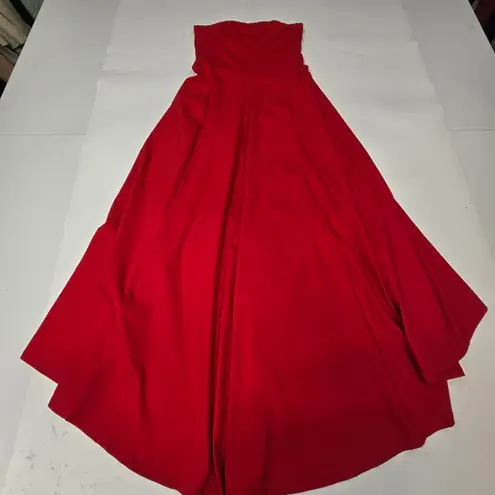 Susana Monaco Strapless Hi Low Dress in Perfect Red