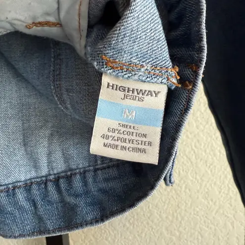 Highway Jeans Distressed Denim Jacket Blue Wash Classic Fit Medium Streetwear Layer