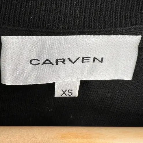 Carven Sweatshirt Black Crystals Satin Applique Satin Extra Small Size XS