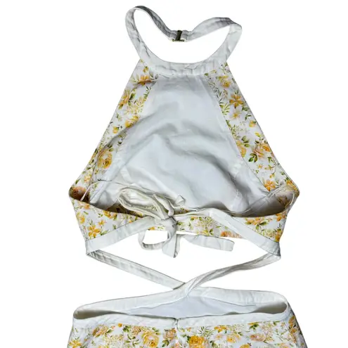 Significant Other Ari Cutout Rosalie Floral Print Mini Dress Size 8 Yellow