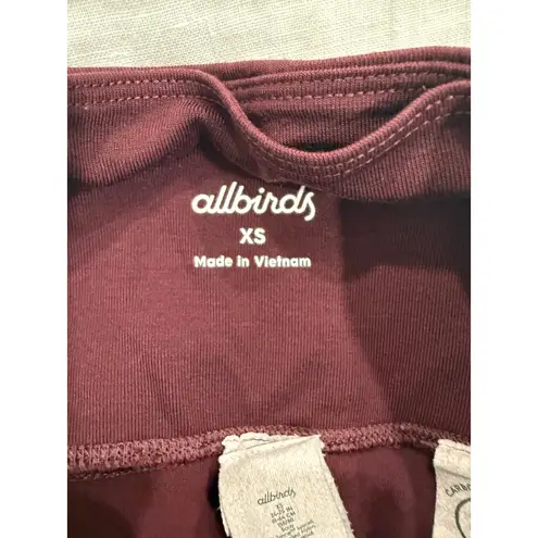 Allbirds Leggings Womens XS Maroon Tencel Stretch High Waisted Gym Yoga Running