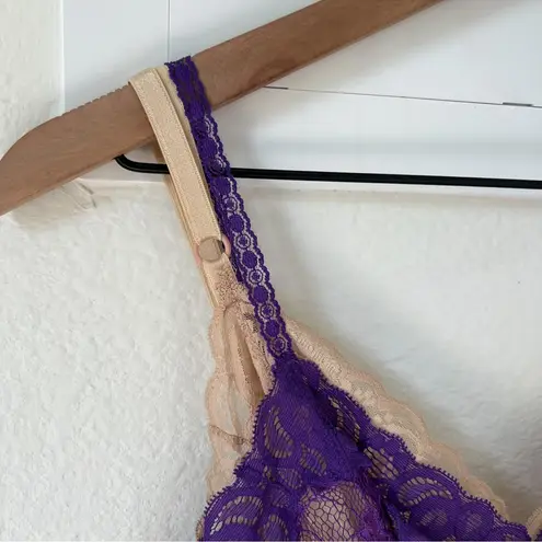 Dolce & Gabbana Vintage Y2K Double Lace Mini Slip Dress in Purple & Beige