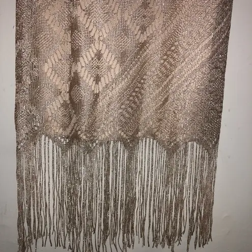 Necessary Objects Vintage Spaghetti Strap Fringe Midi Dress, Size Small