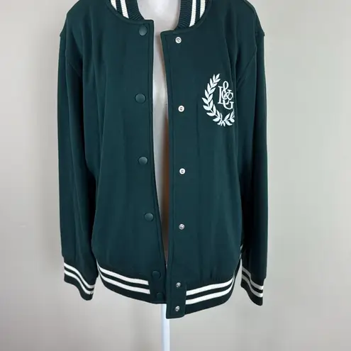 Lou & grey  Women's Forest‎ Green Varsity Jacket Size Medium thumbnail 6