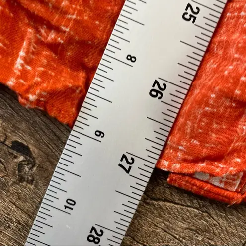 Maeve Anthropologie Top Women 10 Orange Tie Dye V Neck Button Front Long Sleeve